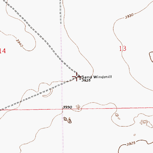 Topographic Map of Sand Windmill, NM