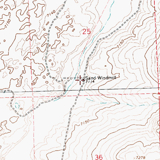 Topographic Map of Sand Windmill, NM