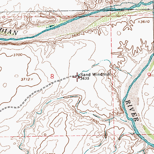 Topographic Map of Sand Windmill, NM