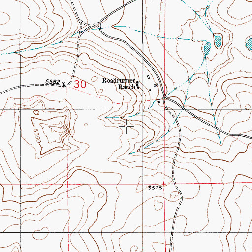 Topographic Map of Sanders Ranch, NM