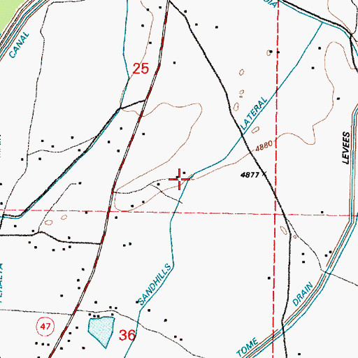 Topographic Map of Sandhills Lateral, NM
