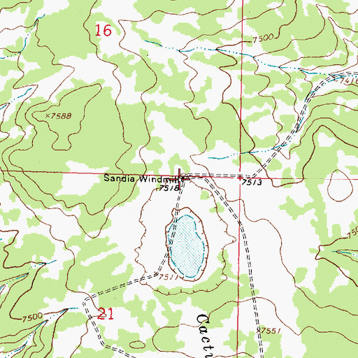 Topographic Map of Sandia Windmill, NM