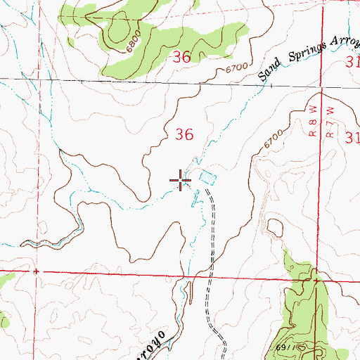 Topographic Map of Sandoval Arroyo, NM