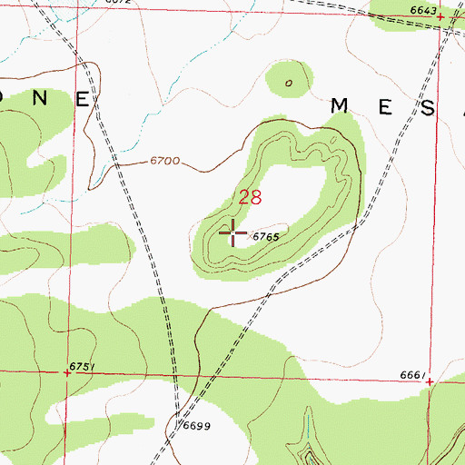 Topographic Map of Sandstone Mesa, NM