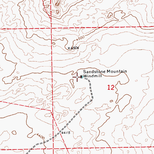 Topographic Map of Sandstone Mountain Windmill, NM