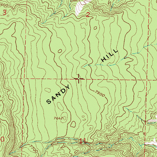Topographic Map of Sandy Hill, NM