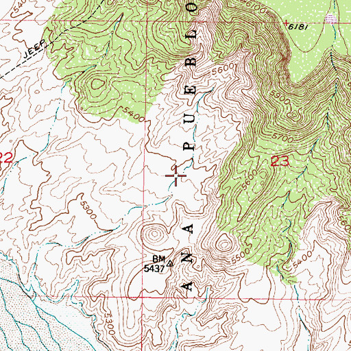 Topographic Map of Santa Ana Pueblo Grant, NM