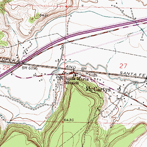 Topographic Map of Santa Maria Mission, NM