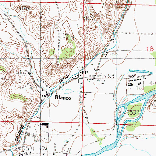 Topographic Map of Santa Rosa School, NM