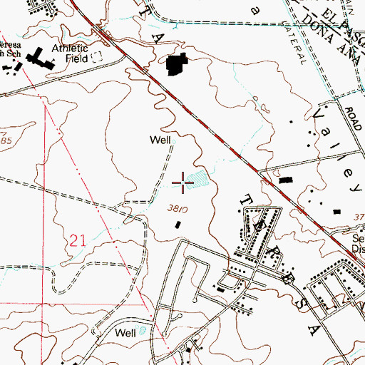 Topographic Map of Santa Teresa, NM