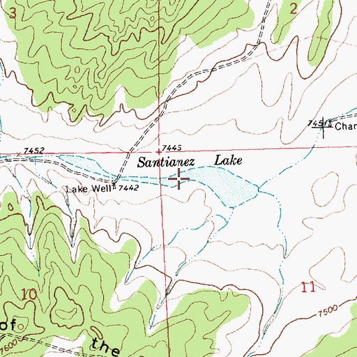 Topographic Map of Santianez Lake, NM