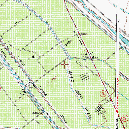 Topographic Map of Santo Tomas Lateral, NM