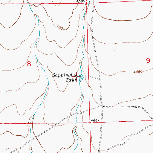 Topographic Map of Sappington Tank, NM