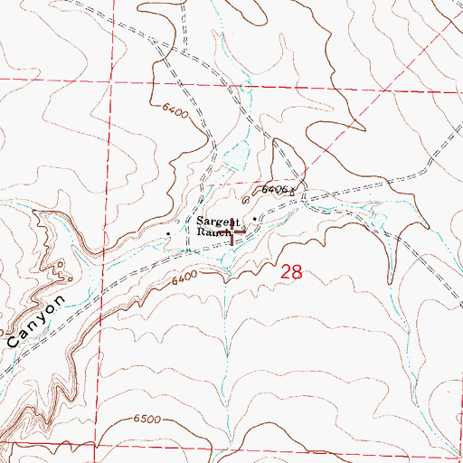 Topographic Map of Sargent Ranch, NM