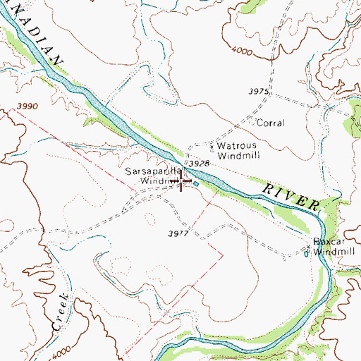 Topographic Map of Sarsaparilla Windmill, NM