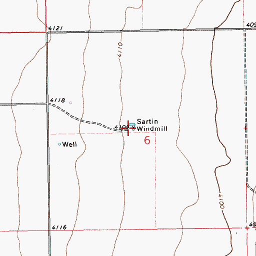 Topographic Map of Sartin Windmill, NM