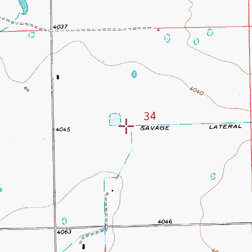 Topographic Map of Savage Lateral, NM