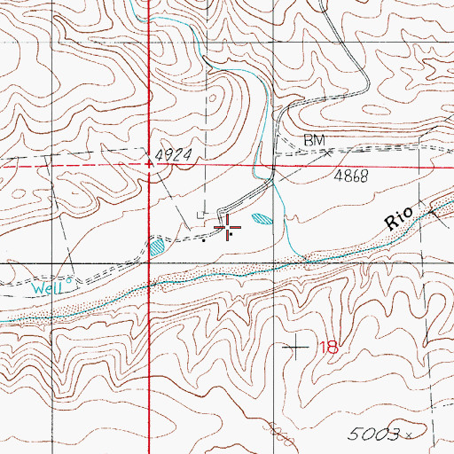 Topographic Map of Scharbauer Ranch, NM