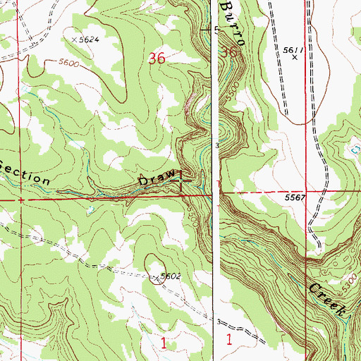 Topographic Map of School Section Draw, NM