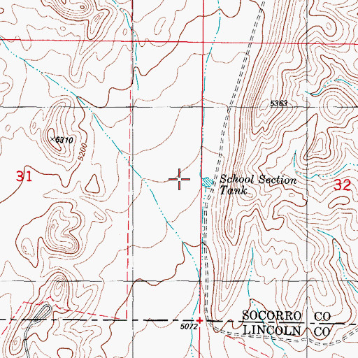 Topographic Map of School Section Tank, NM