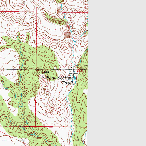 Topographic Map of School Section Tank, NM