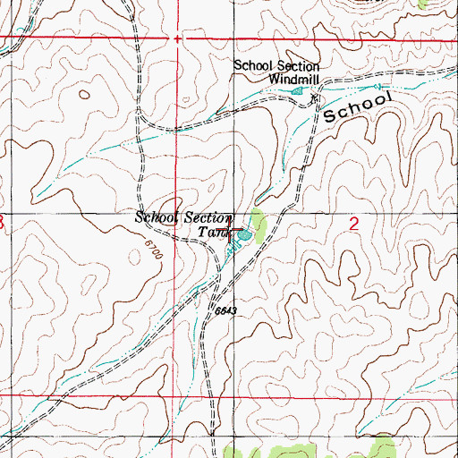 Topographic Map of School Section Tank, NM