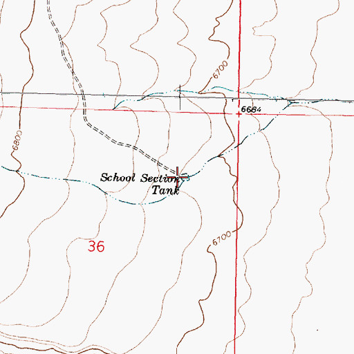 Topographic Map of School Section Tank, NM