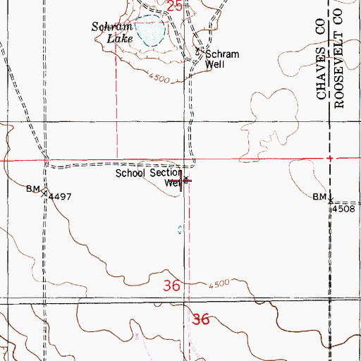 Topographic Map of School Section Well, NM