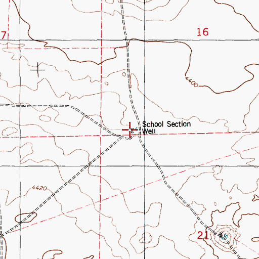 Topographic Map of School Section Well, NM