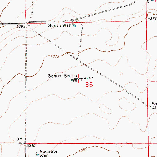 Topographic Map of School Section Well, NM