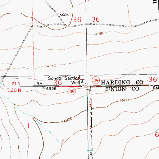 Topographic Map of School Section Well, NM