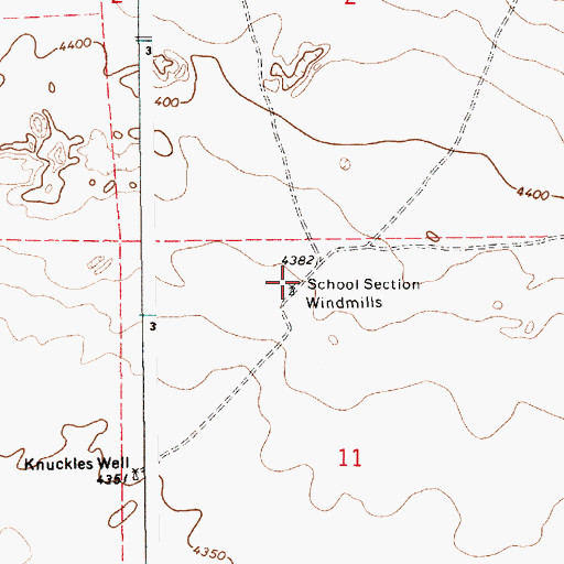 Topographic Map of School Section Windmills, NM