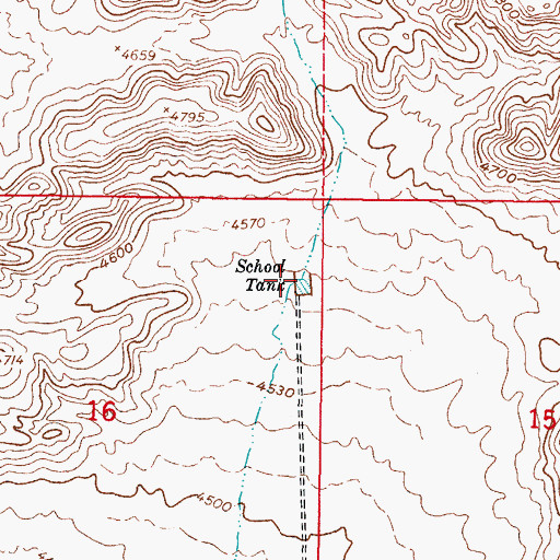 Topographic Map of School Tank, NM