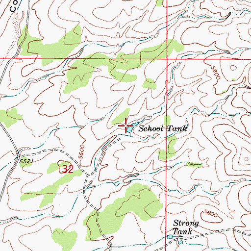Topographic Map of School Tank, NM