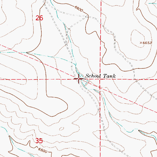 Topographic Map of School Tank, NM