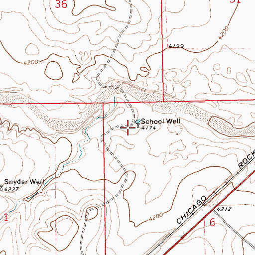 Topographic Map of School Well, NM