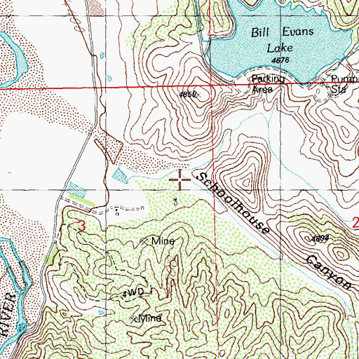 Topographic Map of Schoolhouse Canyon, NM