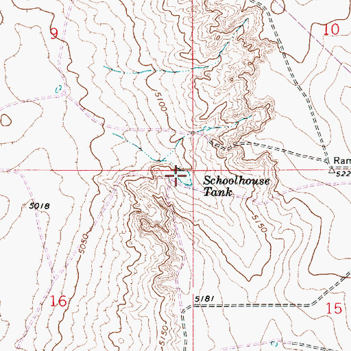 Topographic Map of Schoolhouse Tank, NM