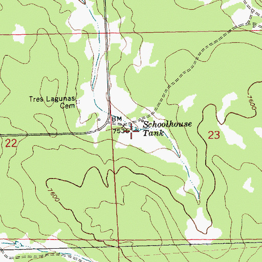 Topographic Map of Schoolhouse Tank, NM