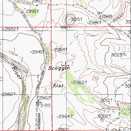 Topographic Map of Scoggin Flat, NM