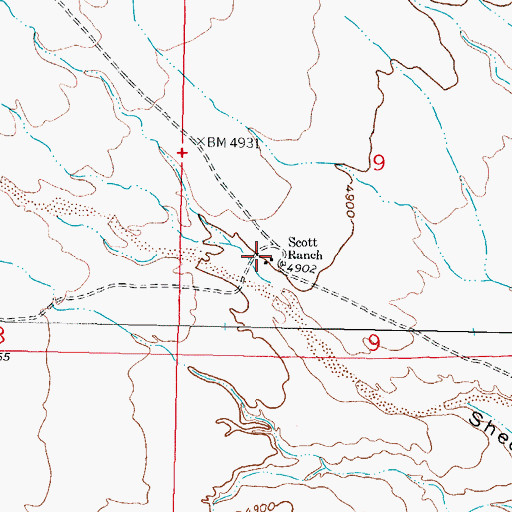 Topographic Map of Scott Ranch, NM
