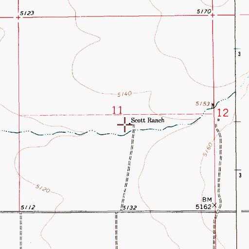 Topographic Map of Scott Ranch, NM