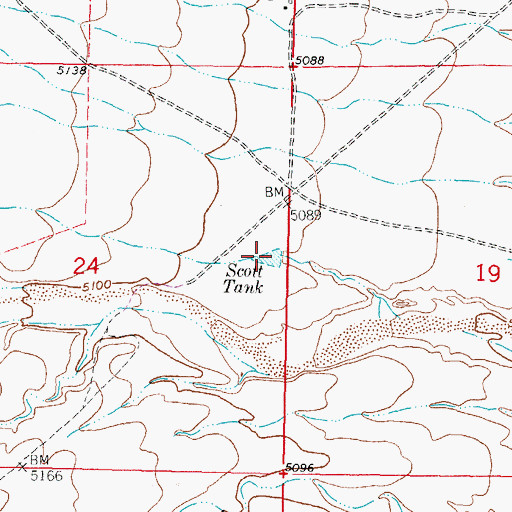 Topographic Map of Scott Tank, NM