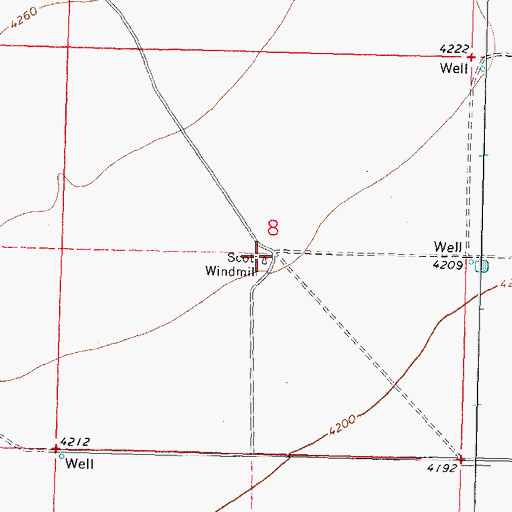 Topographic Map of Scott Windmill, NM