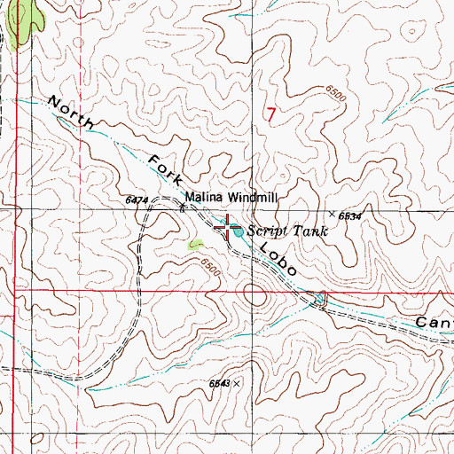 Topographic Map of Script Tank, NM
