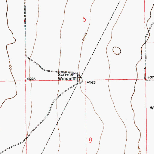 Topographic Map of Scrivner Windmill, NM
