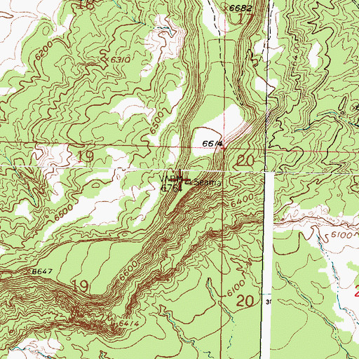 Topographic Map of Seama Mesa, NM