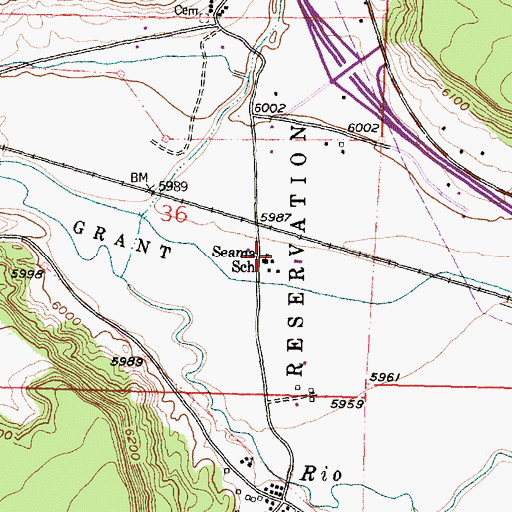 Topographic Map of Seama School, NM