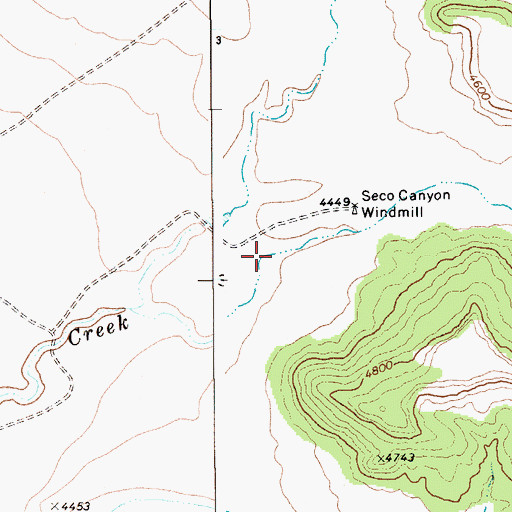 Topographic Map of Seco Canyon, NM