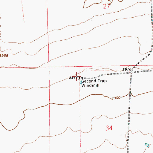 Topographic Map of Second Trap Windmill, NM